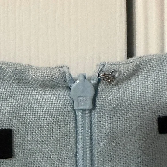 Talbots Irish Linen Sheath Dress Blue Womens Size 10 Classic Quiet Luxury - Picture 8 of 12